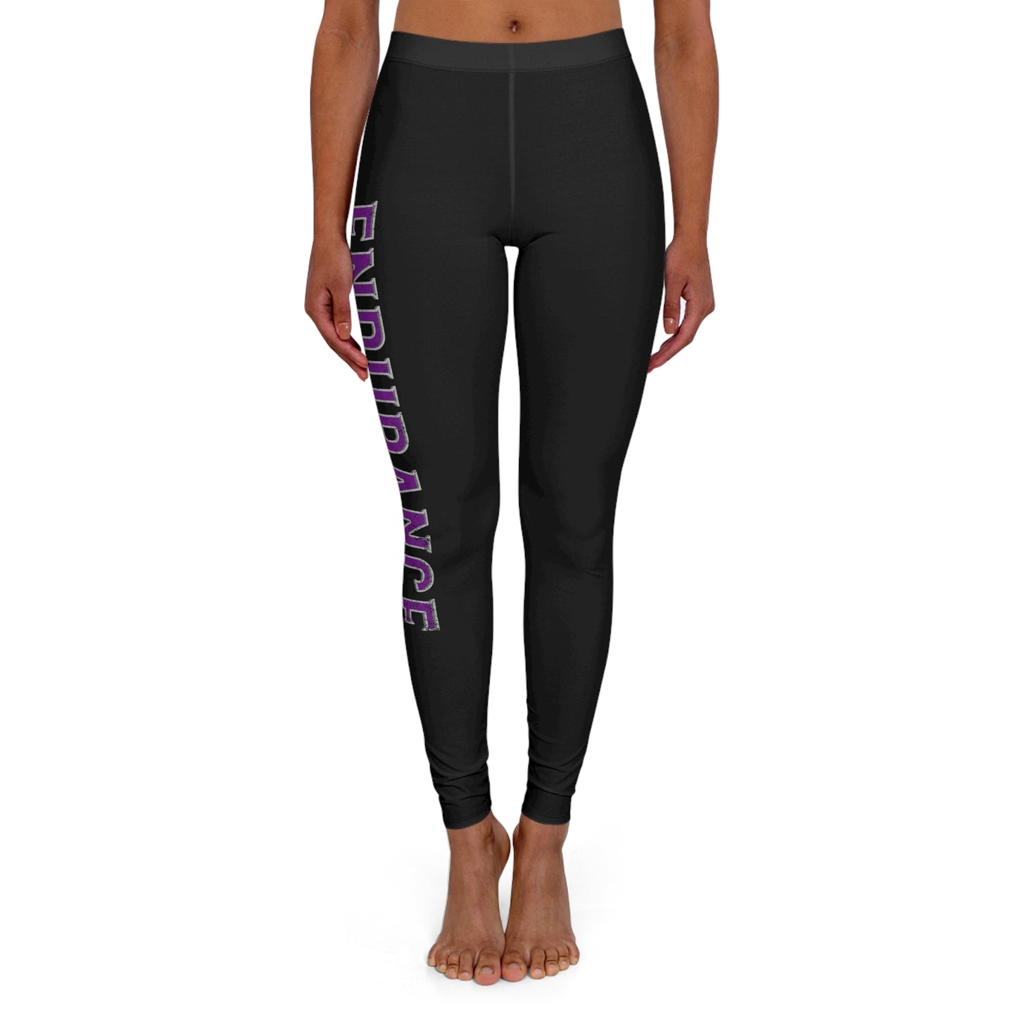 Endurance Black - Purple/White Spandex Leggings