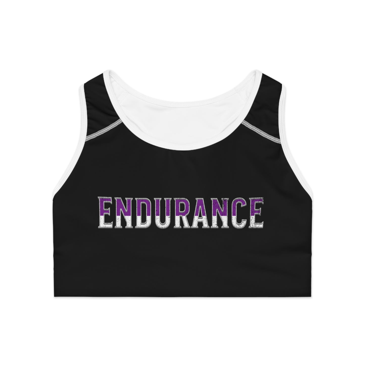 Endurance Black - Purple/White Sports Bra