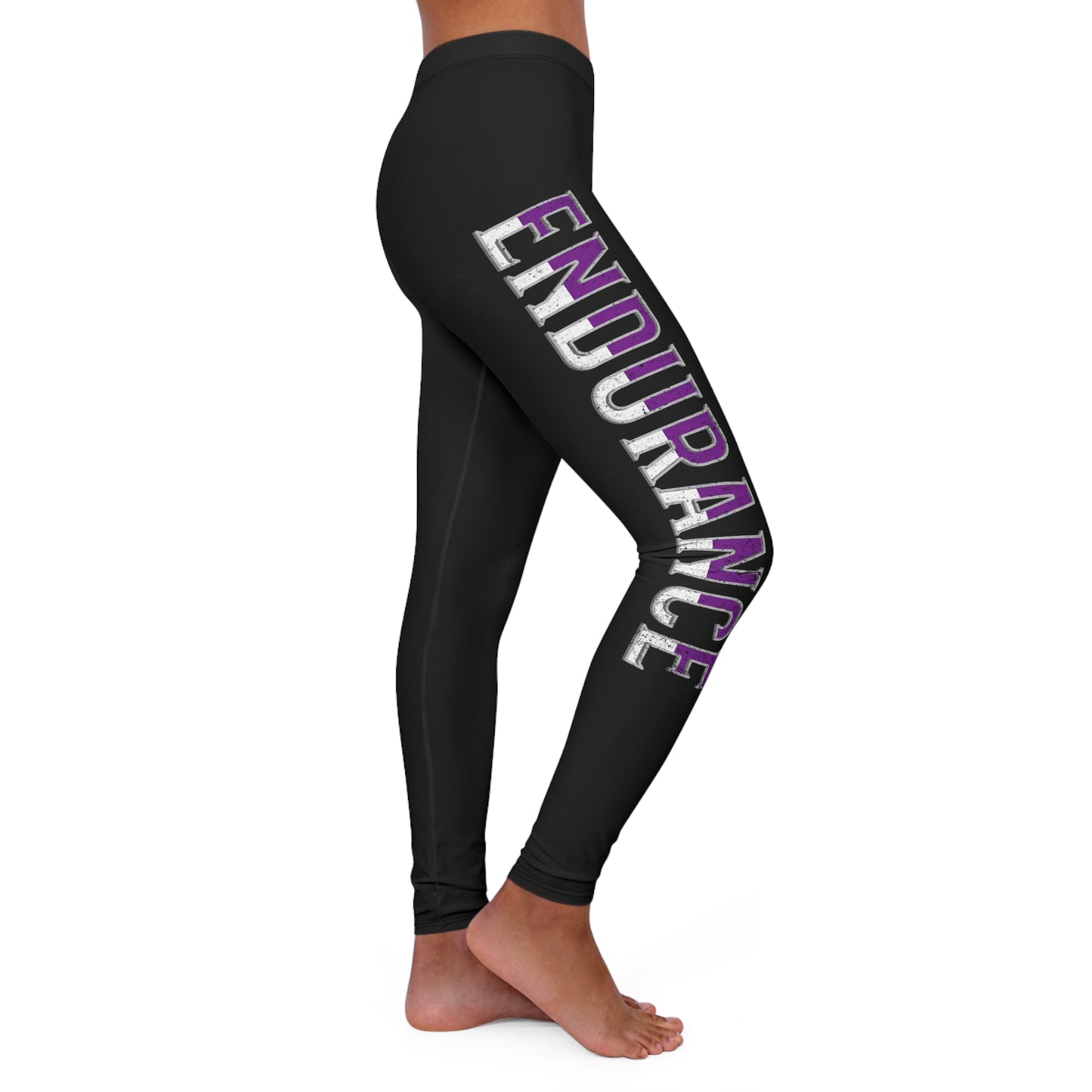 Endurance Black - Purple/White Spandex Leggings
