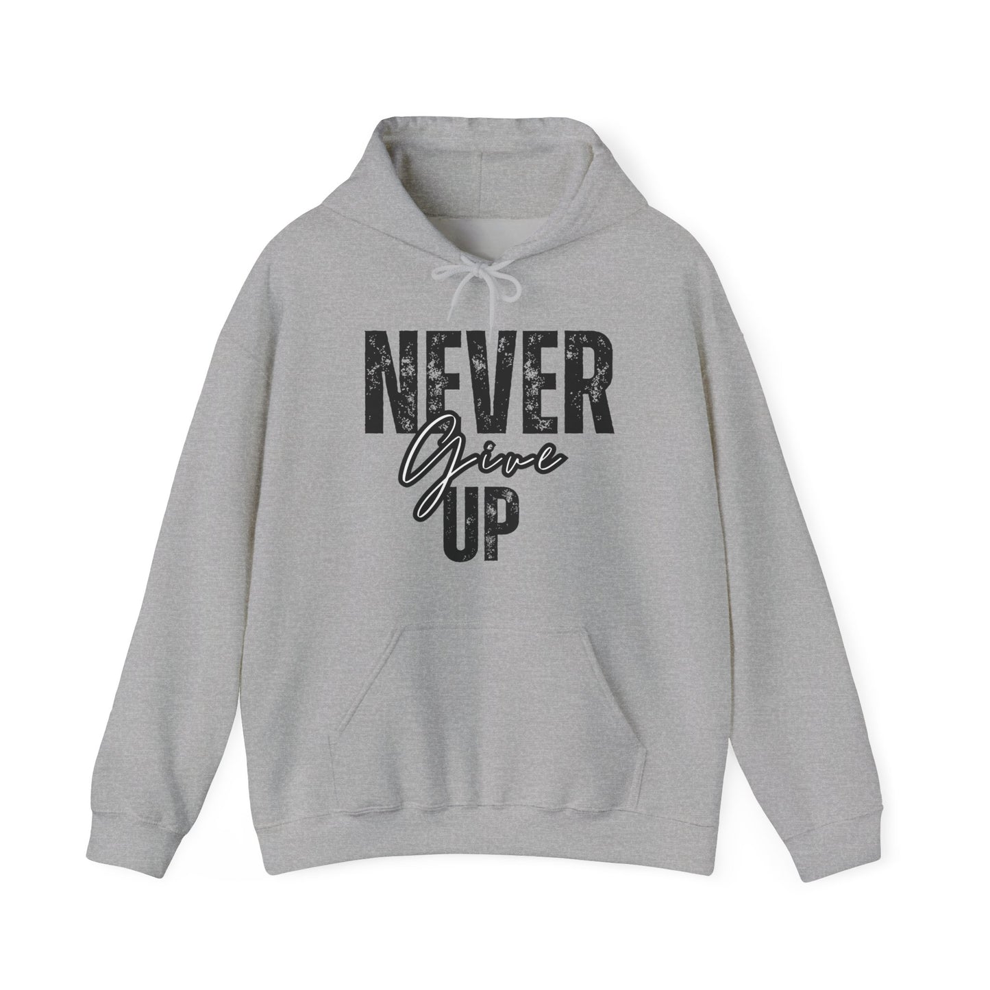 "Never Give Up" - White Unisex Hoodie
