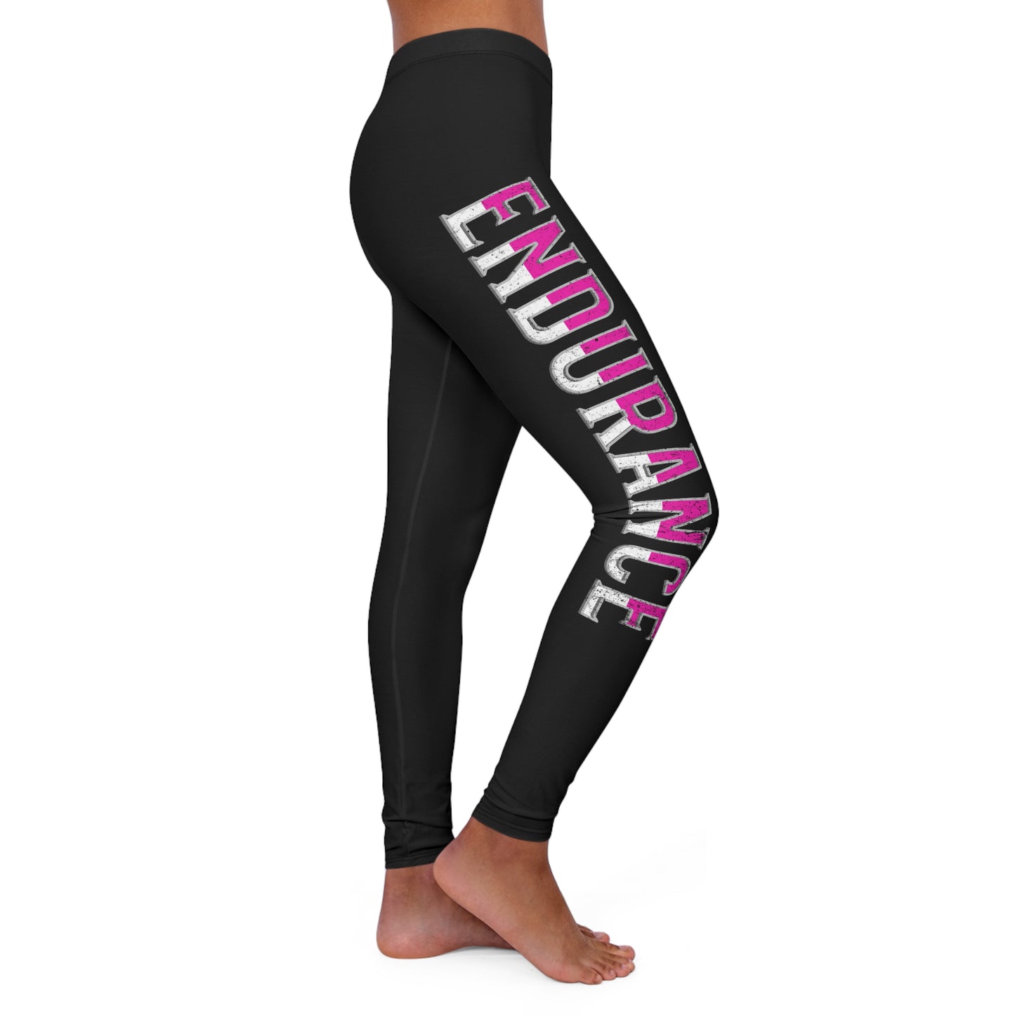 Endurance Black - Pink/White Spandex Leggings