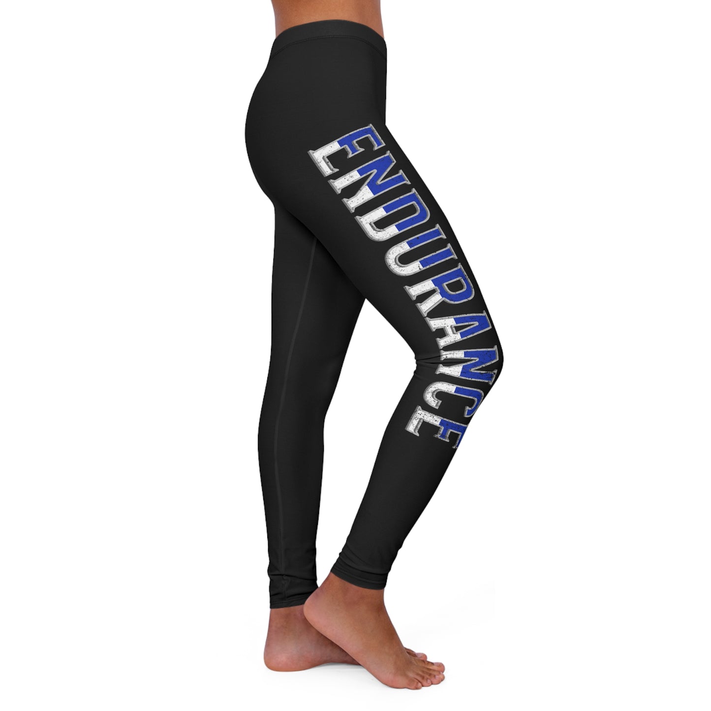 Endurance Black - Blue/White Spandex Leggings