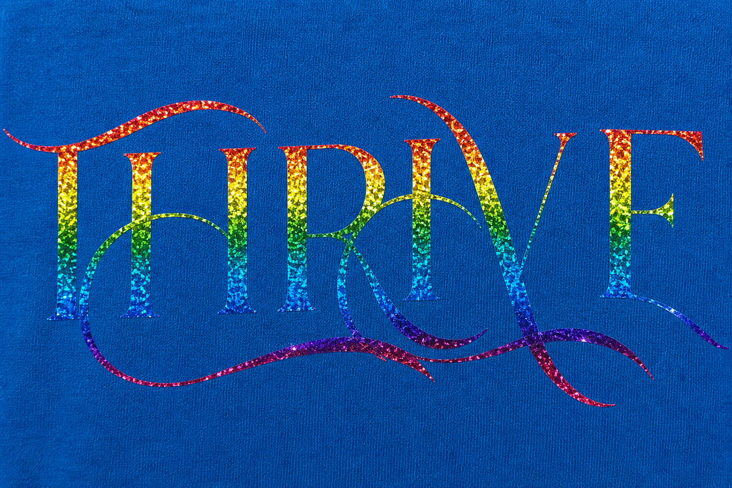 Blue (Rainbow) Thrive shirt V neck