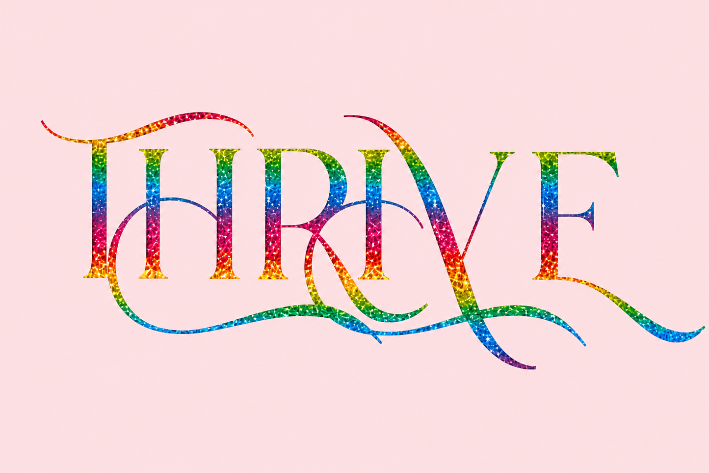 Rainbow Holographic Thrive shirt (round neck)