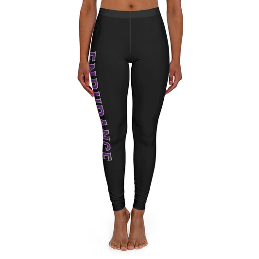 Endurance Black - Purple/White Spandex Leggings