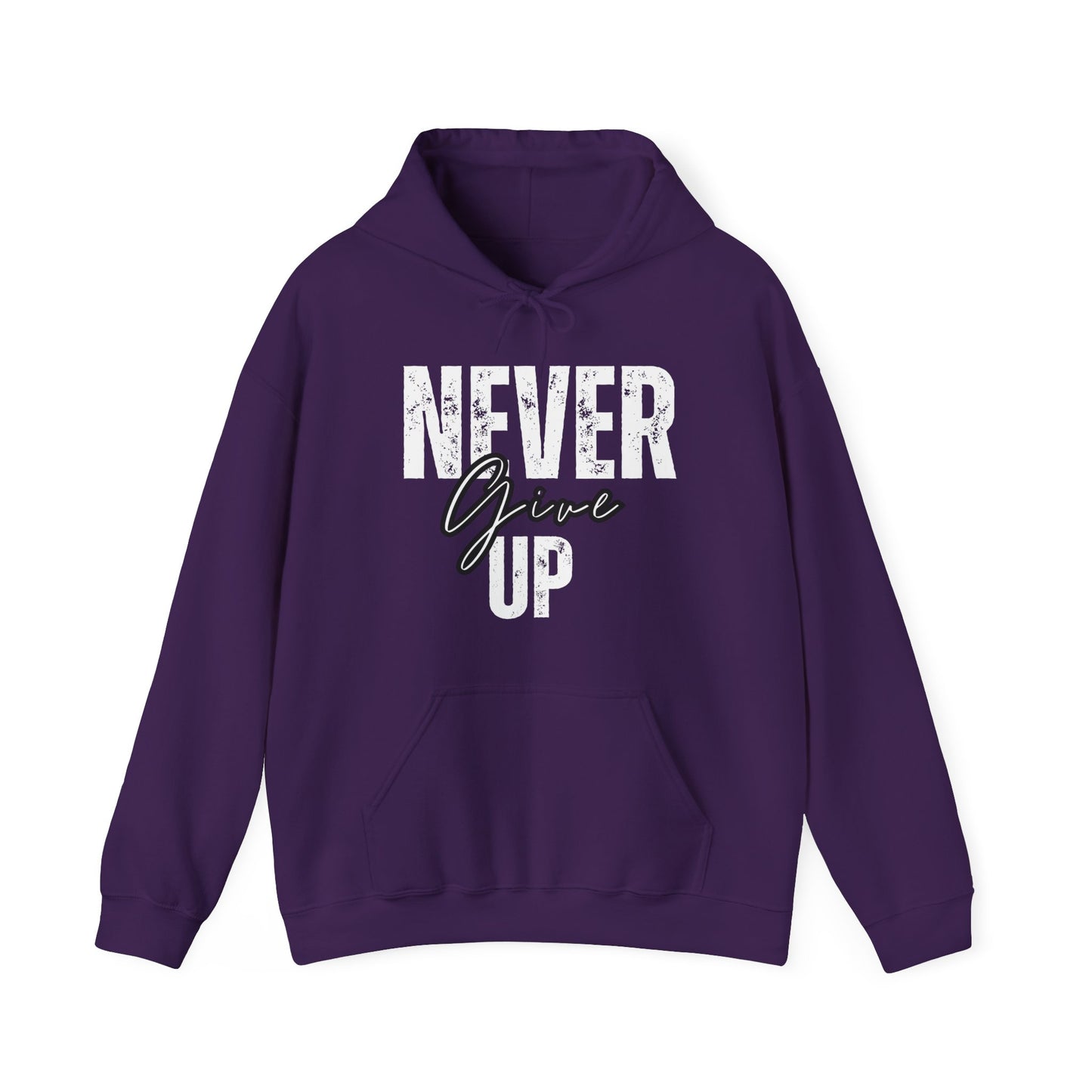 "Never Give Up" - Black Unisex Hoodie
