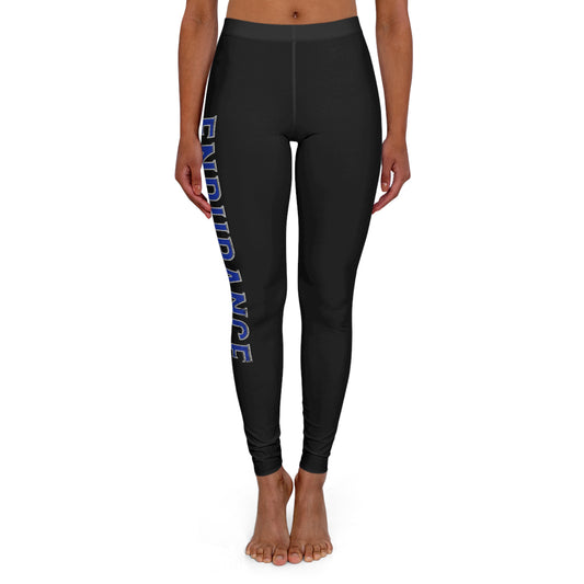 Endurance Black - Blue/White Spandex Leggings