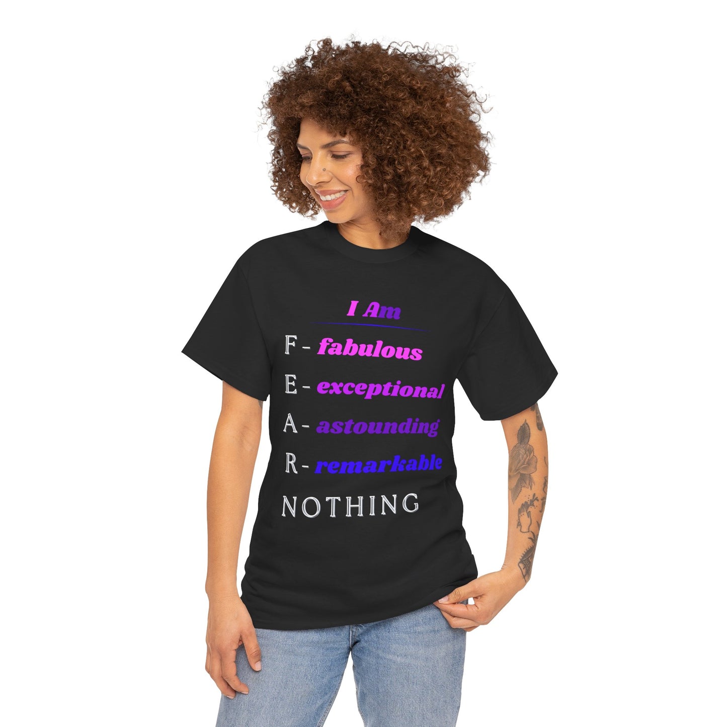 Empowering "FEAR NOTHING" Heavy Cotton T- Shirt