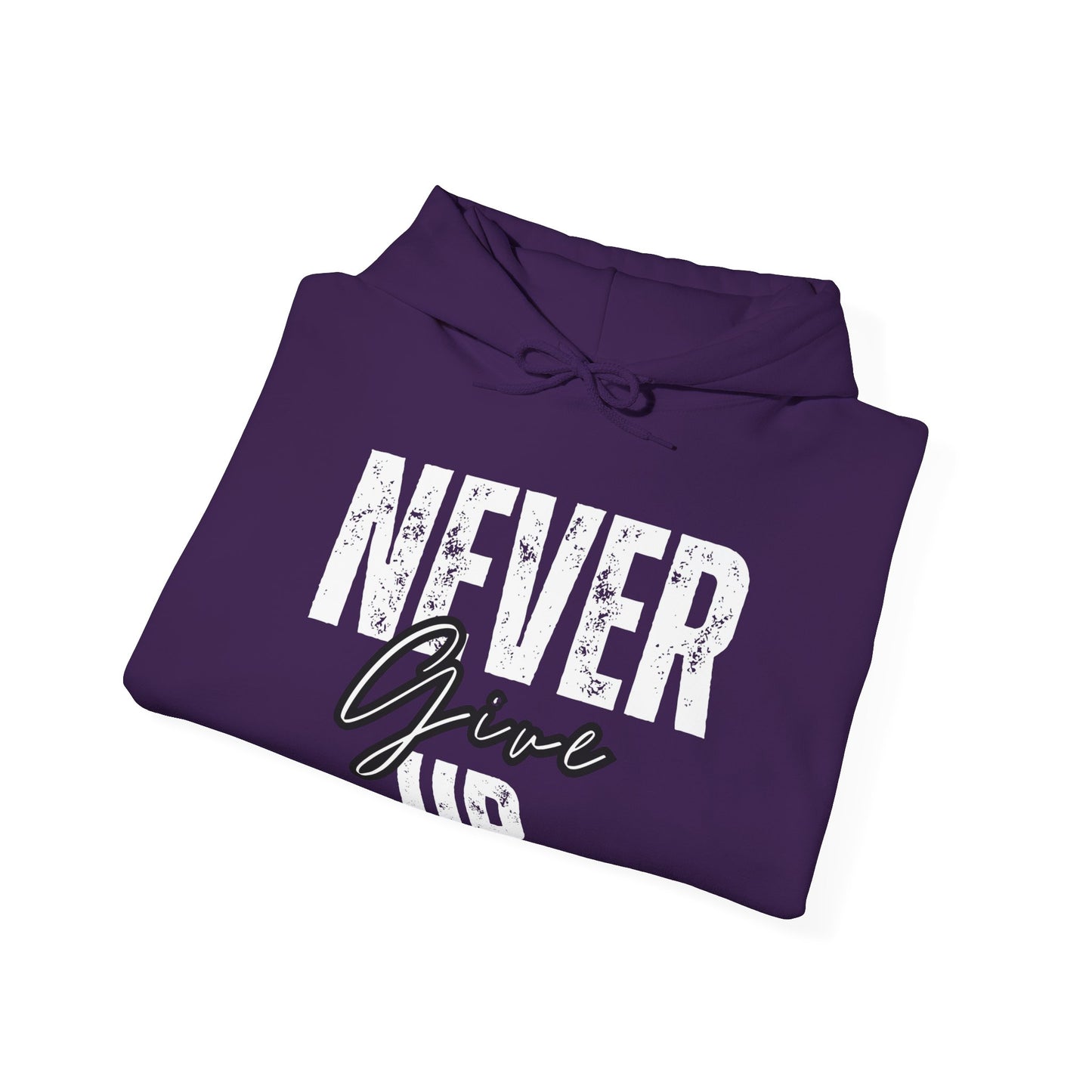 "Never Give Up" - Black Unisex Hoodie