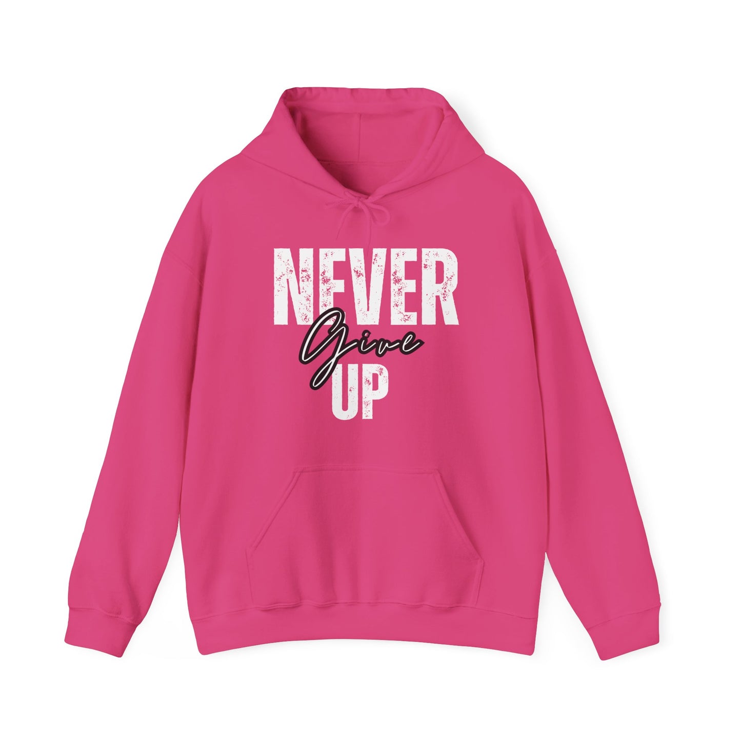 "Never Give Up" - Black Unisex Hoodie