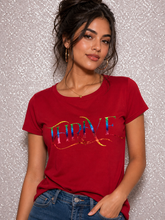 Red Thrive shirt (round neck)