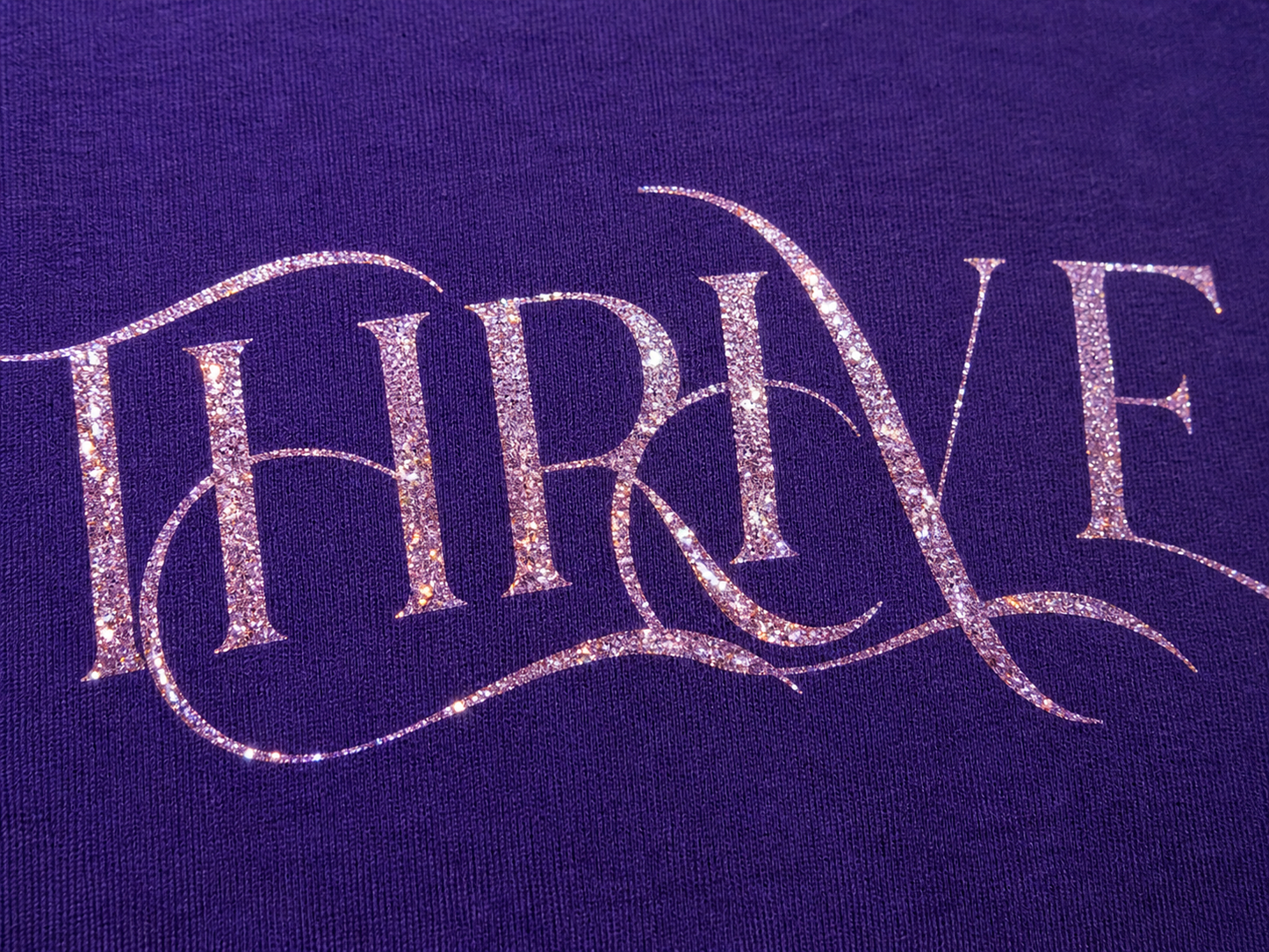 Purple (pink glitter) Thrive shirt