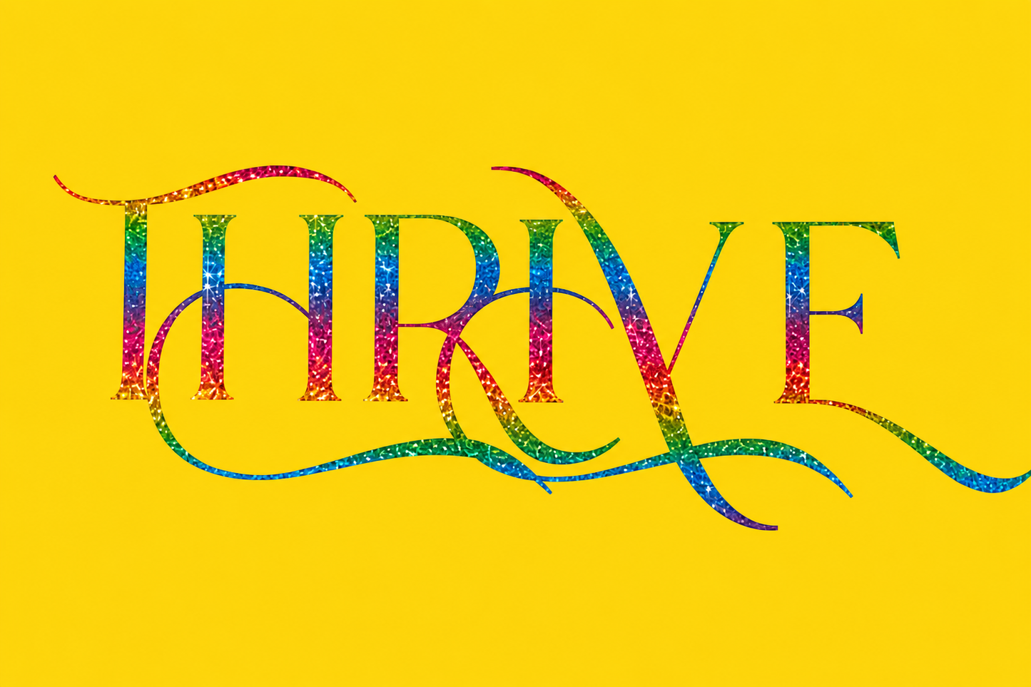 Rainbow Holographic Thrive shirt (round neck)